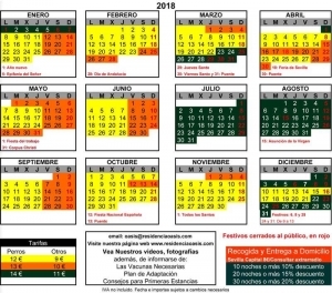calendario residencia oasis