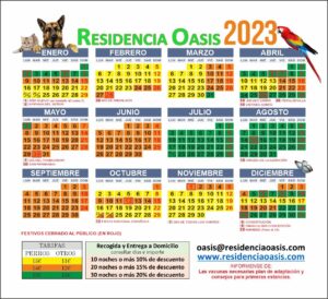 Tarifa residencia oasis 2023